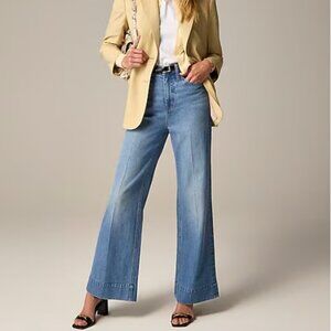 New w/tags J Crew Womens Wide Leg Trouser Denim Jean Size 29P Chambray Blue
